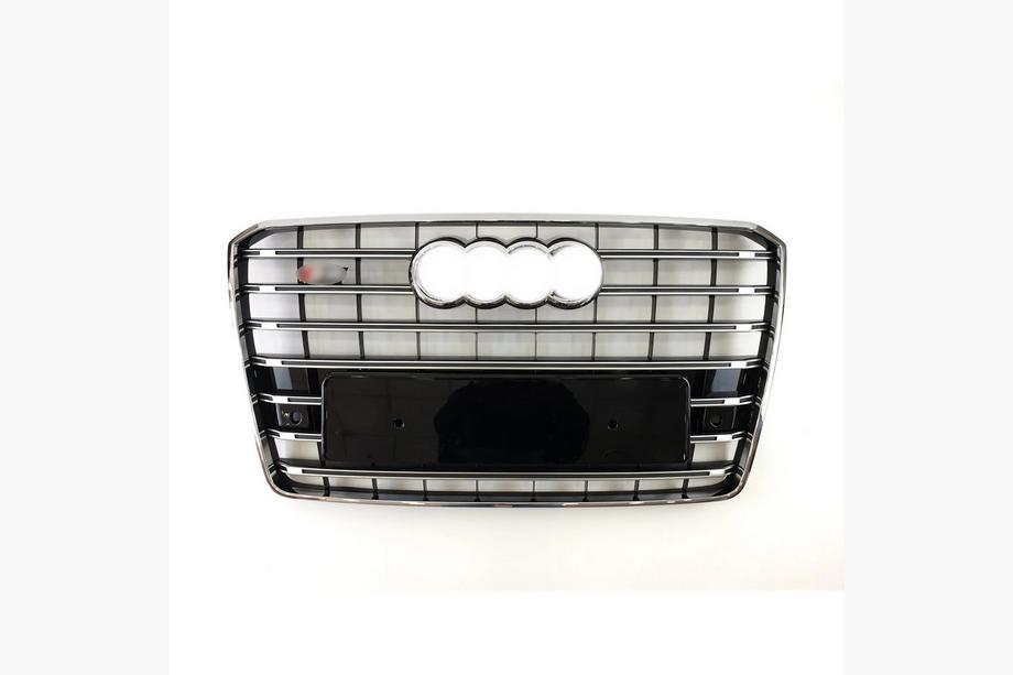 Audi A8 2010-2018 Front Grille S-Style (2014-2018, black with chrome) Image