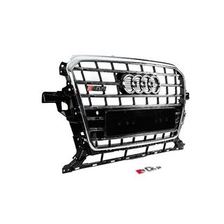 Front Grille SQ-Style (2012-2017, black with chrome) Audi Q5 2008-2017 photo 3