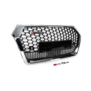 Front Grille RSQ-Style without Logo (2017-2020, black with chrome) photo 3
