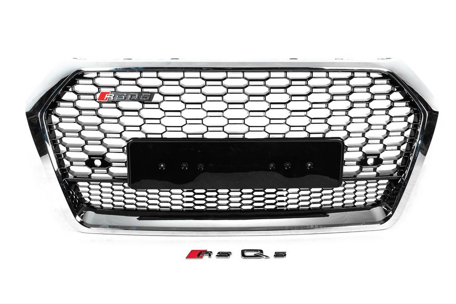 Audi Q5 2017-2025 Front Grille RSQ-Style without Logo (2017-2020, black with chrome) Image
