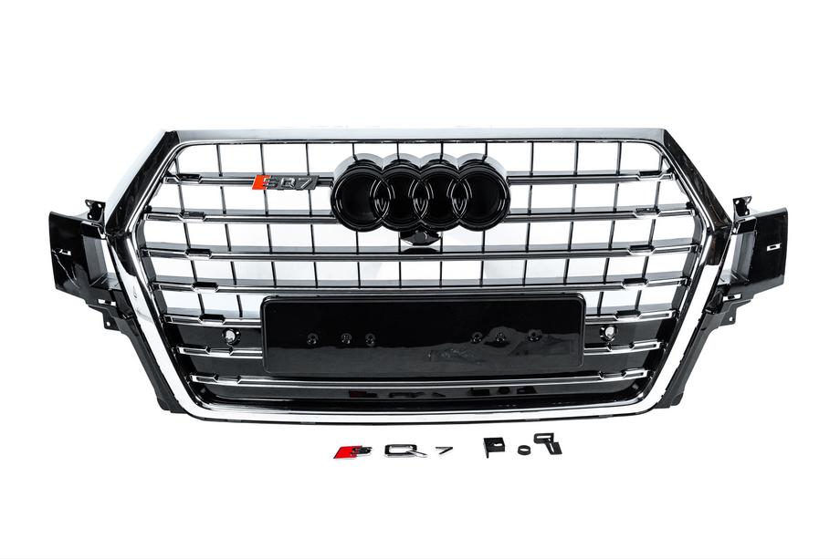 Audi Q7 2015–2026 Front grille SQ7-Style (2015-2019, black with chrome) Image