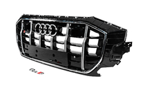 Audi Q8 2018- Front Grille SQ-Style (2018-2023, black with chrome) photo 2