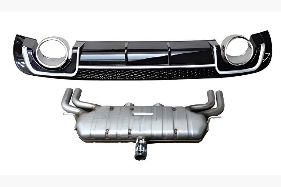 Audi A3 2012-2020 Rear diffuser with exhaust tips V-2 (for S/S-Line, 2012-2020) Image