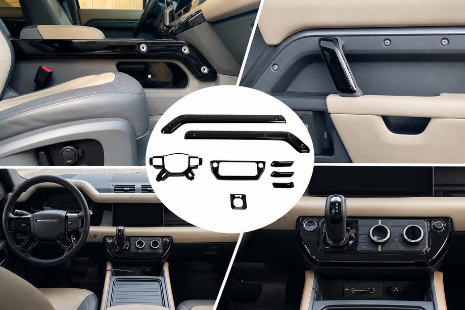 Land Rover Defender 2019- Black Interior Trim Covers Image