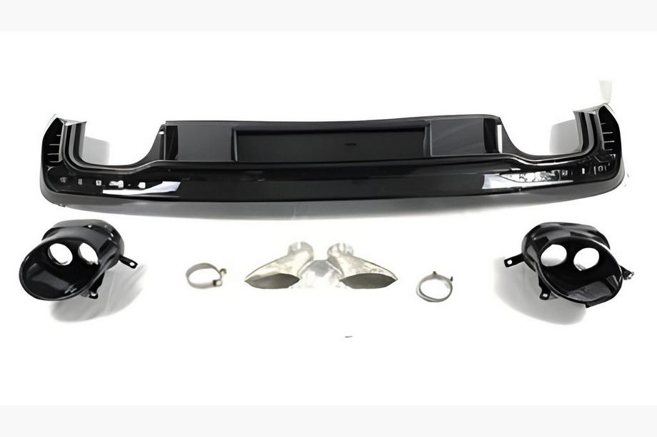 Audi A4 B9 2015-2024 Rear diffuser with RS-Style exhaust tips V-2 (2019-2024) Image