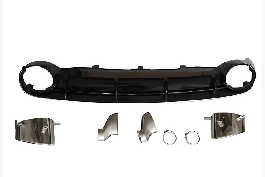 Audi A6 C7 2011-2017 Rear Diffuser with Exhaust Tips RS-Style V-1 (2011-2014) Image