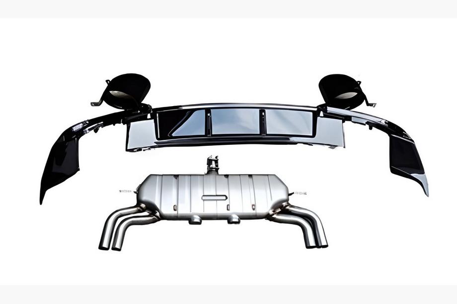 Audi A3 2012-2020 Rear diffuser with exhaust tips V-1 (for S/S-Line, 2016-2020) Photo 1