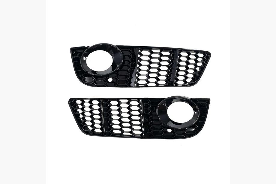Audi A5 2007-2015 Fog Light Grilles RS-Style (2007-2011, 2 pcs, Black) Photo 2