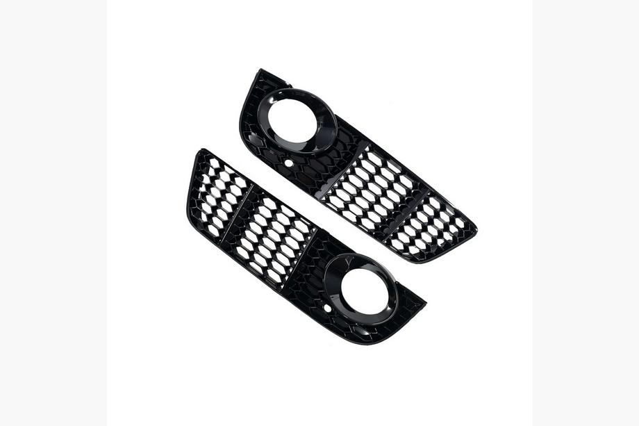 Audi A5 2007-2015 Fog Light Grilles RS-Style (2007-2011, 2 pcs, Black) Photo 1