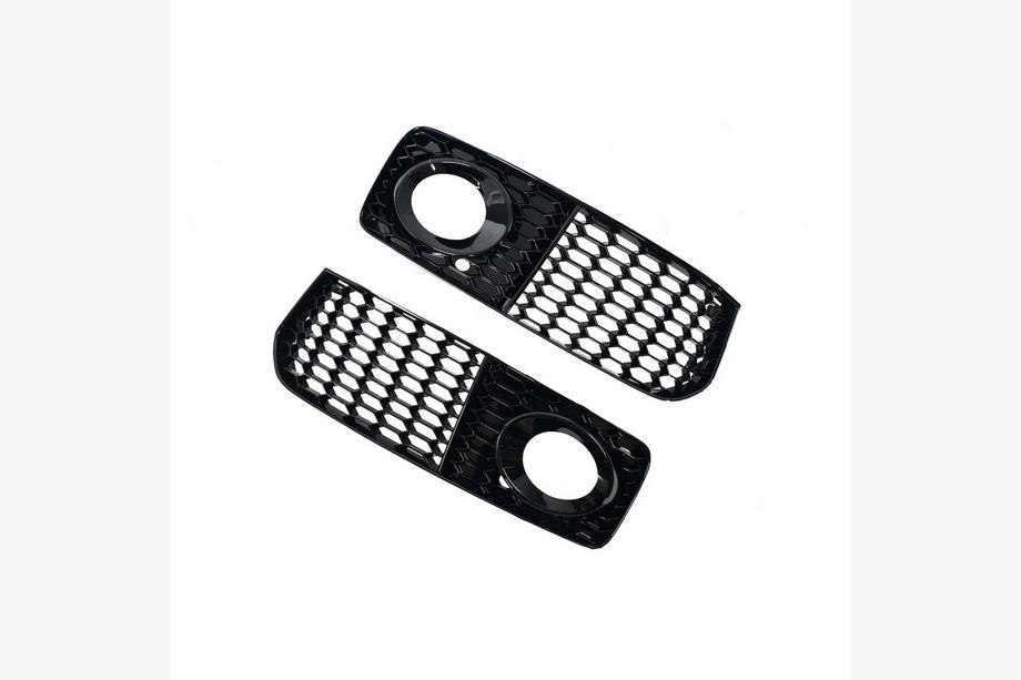Audi A5 2007-2015 RS-Style Fog Light Grilles (for S-Line, 2007-2011, 2 pcs, Black) Photo 1