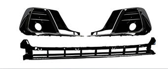 Audi A8 2018- Fog Light Grilles with Lower Bumper Grille S-Style Horch (2022+, 2+1 pcs, Black) photo 1