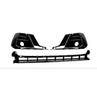 Fog Light Grilles with Lower Bumper Grille S-Style Horch (2022+, 2+1 pcs, Black) Audi A8 2018-