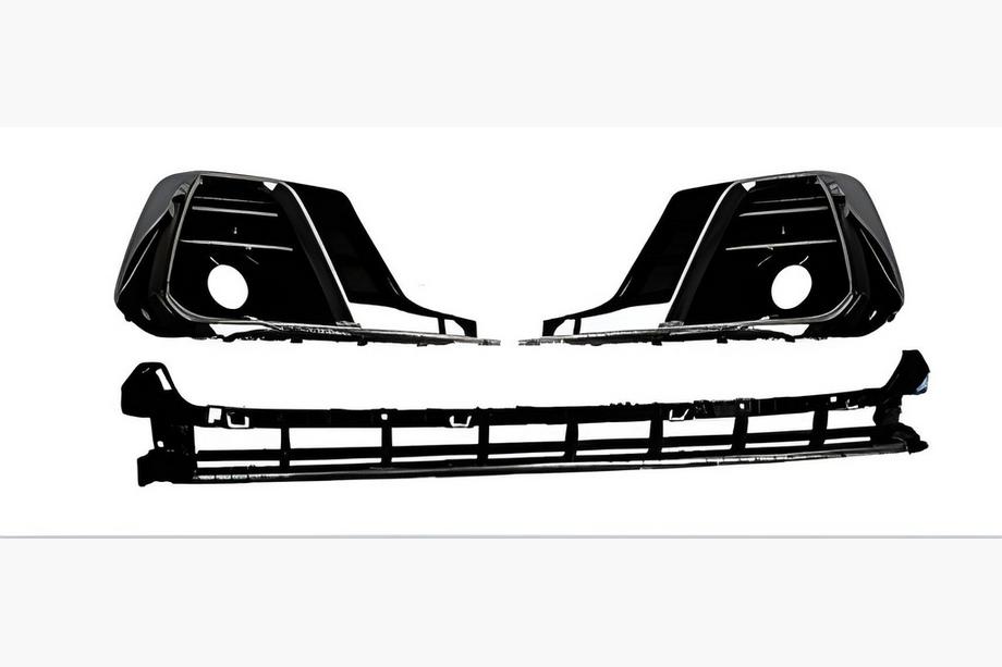 Audi A8 2018- Fog Light Grilles with Lower Bumper Grille S-Style Horch (2022+, 2+1 pcs, Black) Image