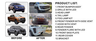 Ford Ranger 2011–2022 Body Kit Set (F150 Raptor 2023 Design) photo 3