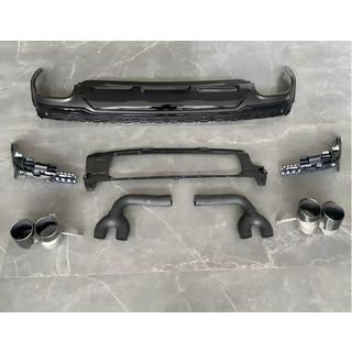 Rear Diffuser with Tips QRS-Style (2020+, Black) Audi Q7 2015–2026