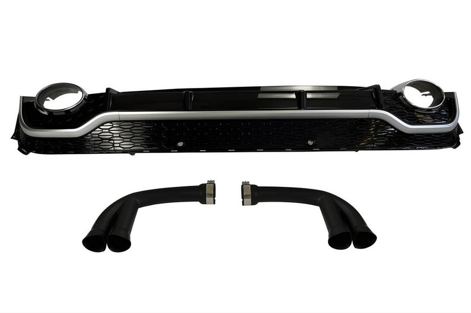 Audi Q7 2015–2026 Rear Diffuser with Exhaust Tips QRS-Style (2020+, Gray/Black, 2.0/3.0) Image