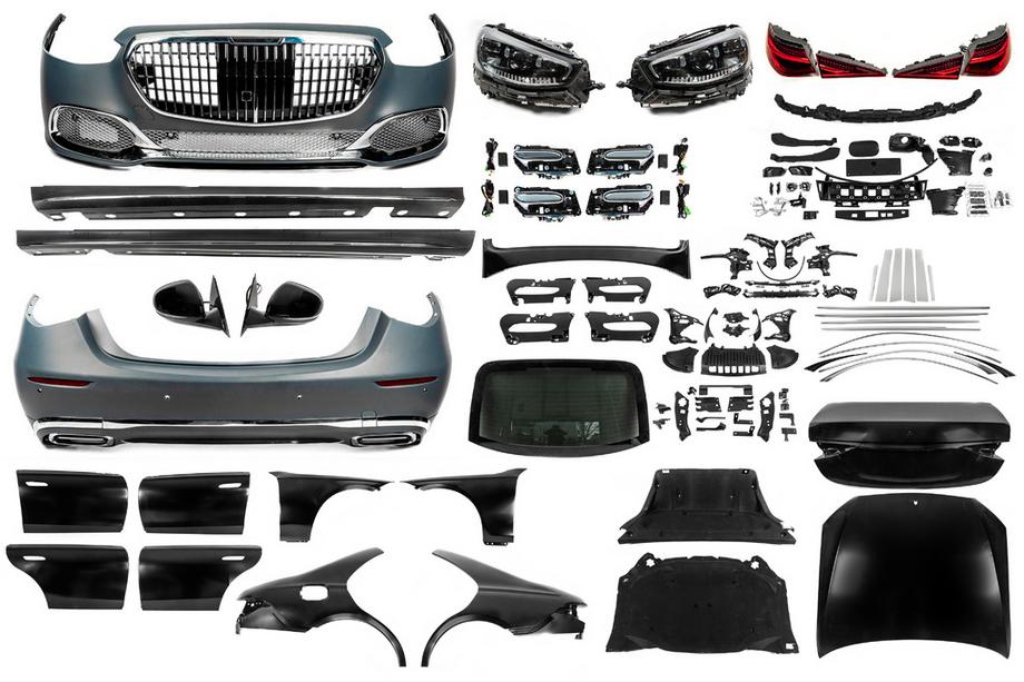 Mercedes S-class W221 2005-2013 Facelift kit to W223 Maybach (with door handles and inserts) Image