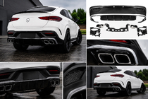 Mercedes GLE coupe C167 2019- Rear diffuser with exhaust tips (GLE63 design) photo 1