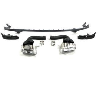 Rear Diffuser with Exhaust Tips QRS-Style (2018-2023, Black) Audi Q8 2018-