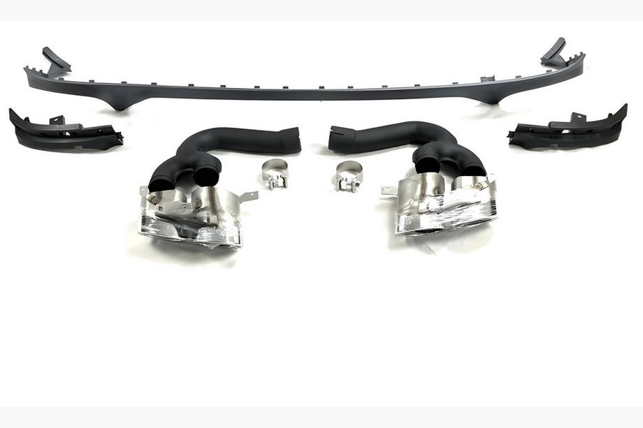 Audi Q8 2018- Rear Diffuser with Exhaust Tips QRS-Style (2018-2023, Black) Image