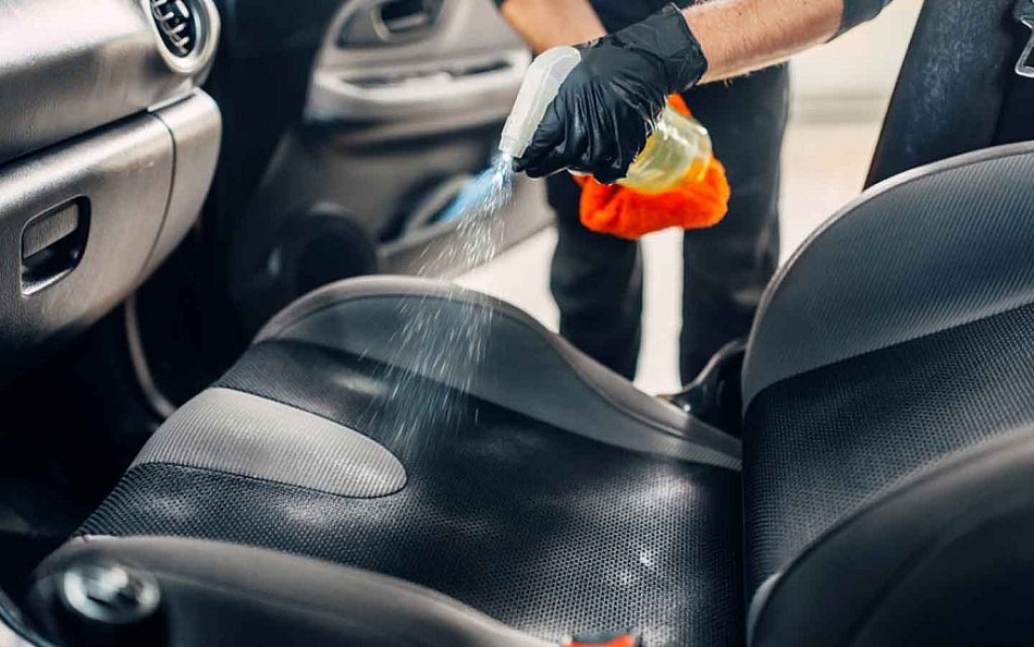 How to clean fabric upholstery in a car interior?