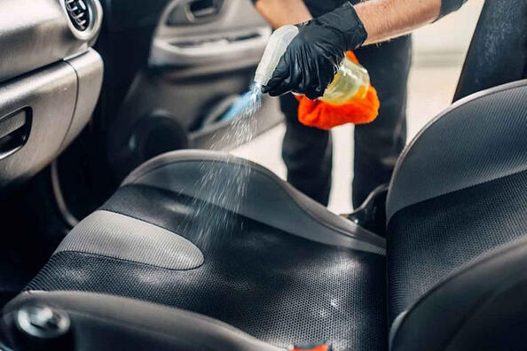 How to clean fabric upholstery in a car interior?