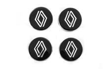 Renault Black wheel center caps with ring (59mm to 55mm, 4 pcs) photo 1