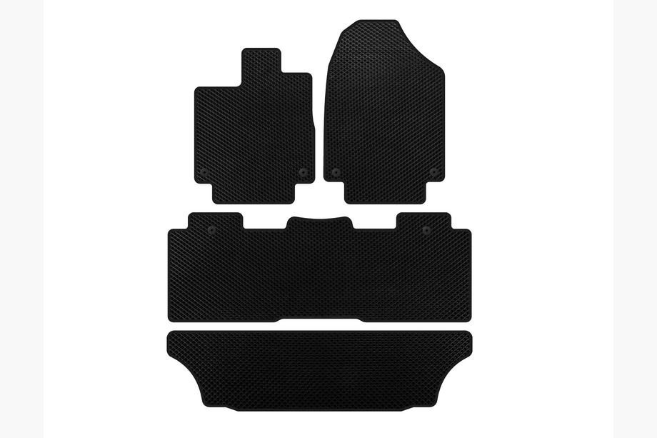 Honda Odyssey 2017– EVA Floor Mats (3 Rows, Black) Image