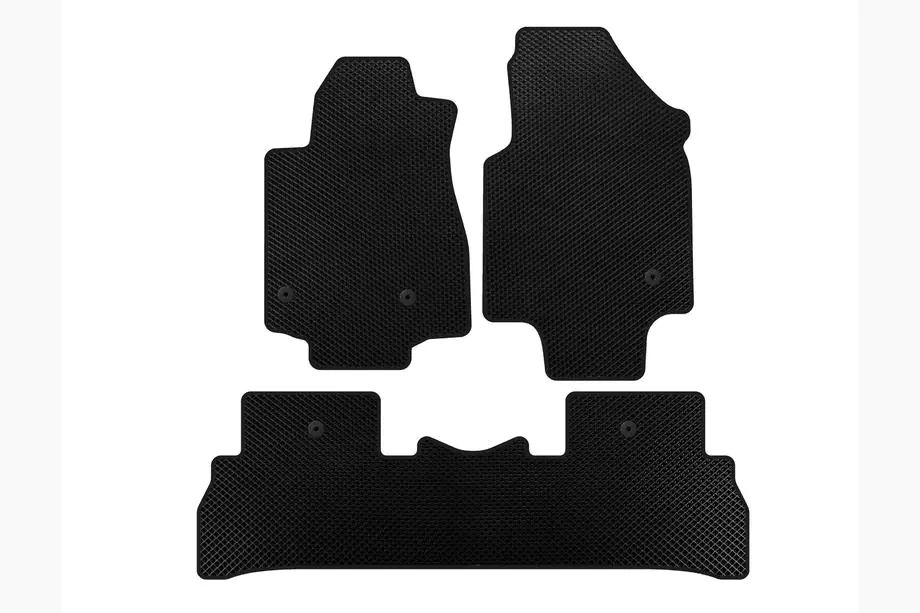 Honda Pilot 2008-2015 EVA Floor Mats (2008-2012, 7-Seater, Black) Image