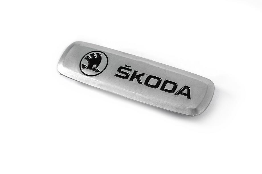 Skoda Aluminum Badge for Car Mats (1 pc) Photo 1