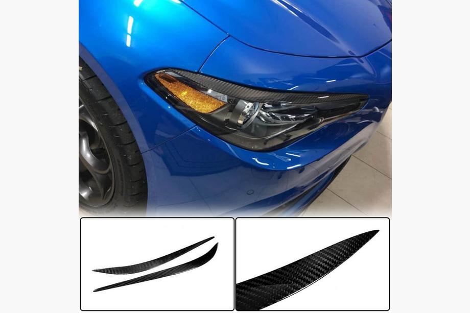 Alfa Romeo Giulia 2016-2022 Headlight Eyelids (Dry Carbon) Image