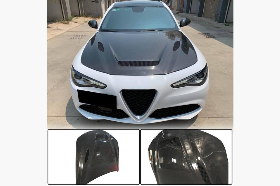 Alfa Romeo Giulia 2016-2022 Hood V1 (Carbon) Image