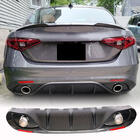 Alfa Romeo Giulia 2016-2022 Rear Bumper Diffuser with Tips V2 (for Base, Carbon) photo 1