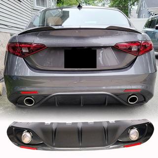 Rear Bumper Diffuser with Tips V2 (for Base, Carbon) photo 1