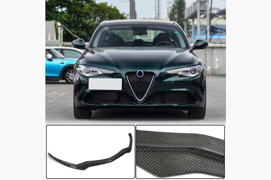 Alfa Romeo Giulia 2016-2022 Front Bumper Lip V1 Add-on (for Base, Carbon) Image