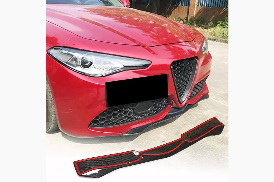 Alfa Romeo Giulia 2016-2022 Front Bumper Lip Spoiler (for Sport, Carbon) Image