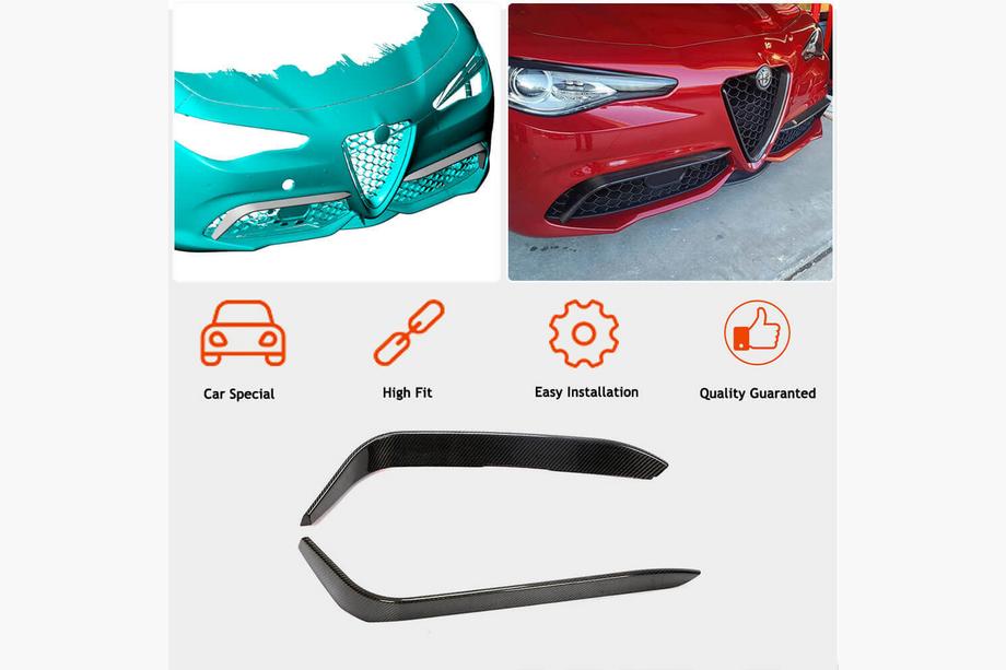 Alfa Romeo Giulia 2016-2022 Fog Light Covers (for Sport, Carbon) Photo 3