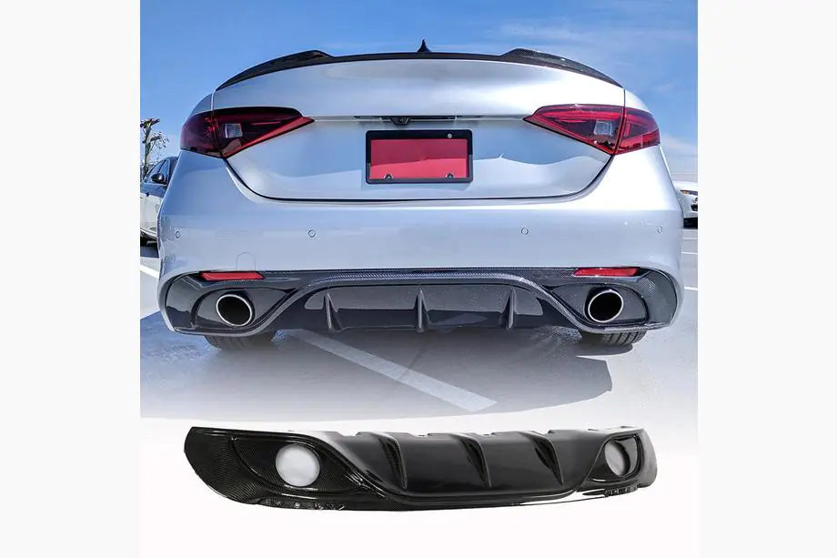 Alfa Romeo Giulia 2016-2022 Rear Bumper Diffuser (for Sport, Carbon) Image