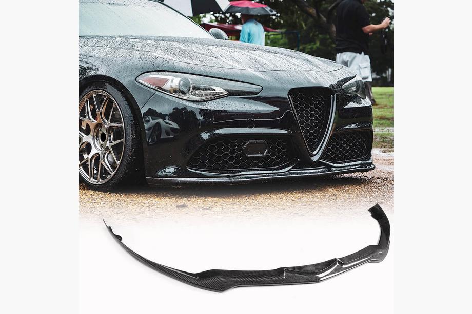 Alfa Romeo Giulia 2016-2022 Front Bumper Lip Carbon V2 (Carbon) Image