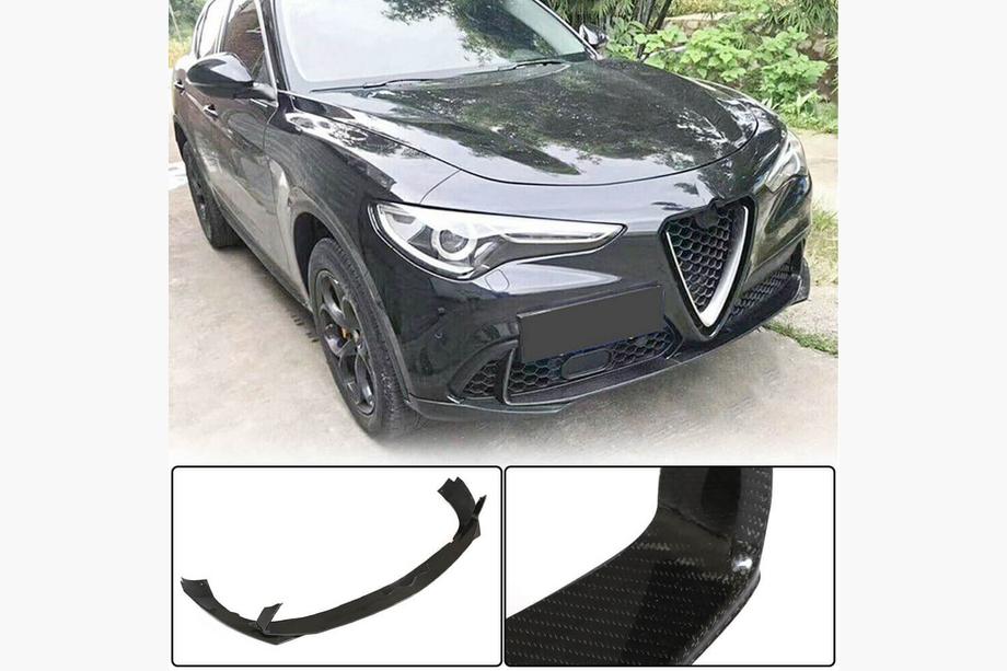Alfa Romeo Stelvio 2016- Front lip spoiler (for Base, 2017-2023, Carbon) Image