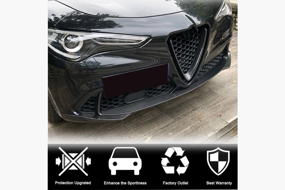 Alfa Romeo Stelvio 2016- Front lip spoiler (for Base, 2017-2023, ABS) Photo 3