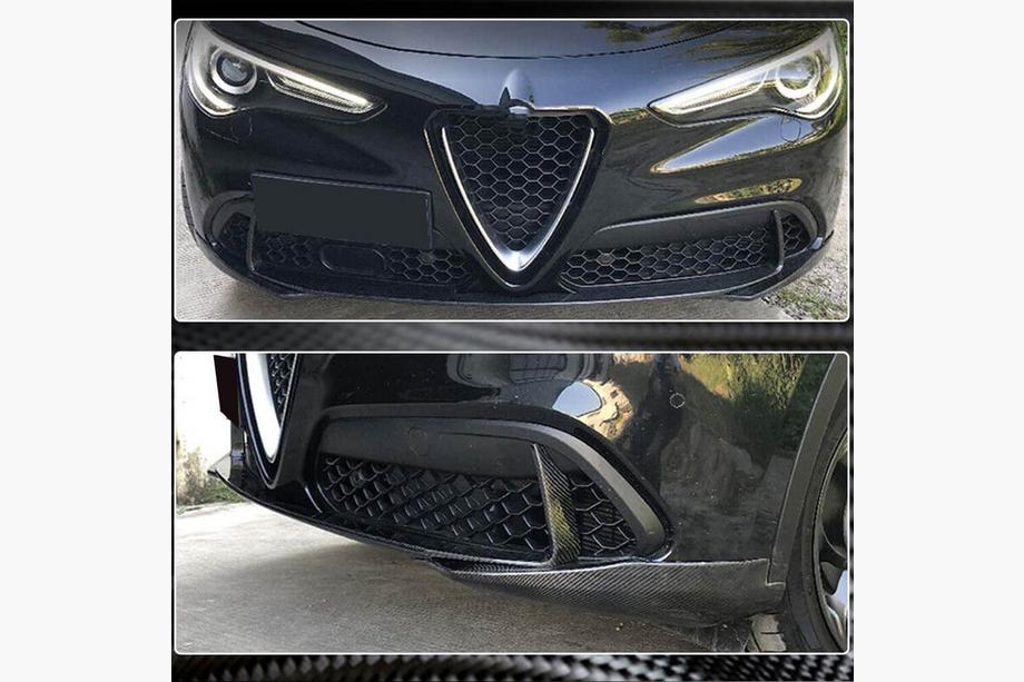 Alfa Romeo Stelvio 2016- Front lip spoiler (for Base, 2017-2023, ABS) Photo 4