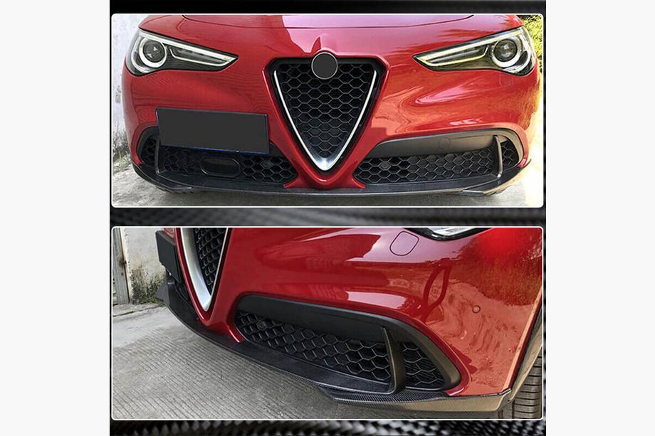 Alfa Romeo Stelvio 2016- Front lip spoiler (for Base, 2017-2023, ABS) Photo 5