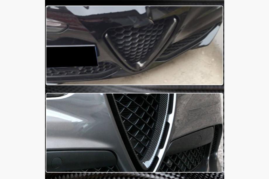 Alfa Romeo Stelvio 2016- Front Grille Cover (2017-2023, Dry Carbon) Photo 8