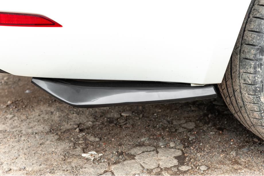 Universal Flap Rear Bumper Extensions Type-A (2 pcs, Gloss Black, ABS Plastic) Photo 1