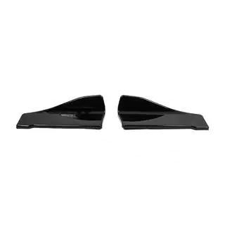 Universal Flap Rear Bumper Extensions Type-C (2 pcs, Gloss Black, ABS Plastic) photo 1