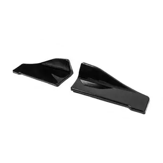 Universal Flap Rear Bumper Extensions Type-C (2 pcs, Gloss Black, ABS Plastic) photo 2