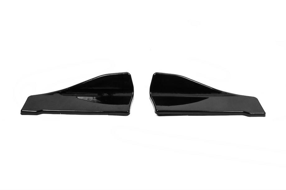 Universal Flap Rear Bumper Extensions Type-C (2 pcs, Gloss Black, ABS Plastic) Photo 1
