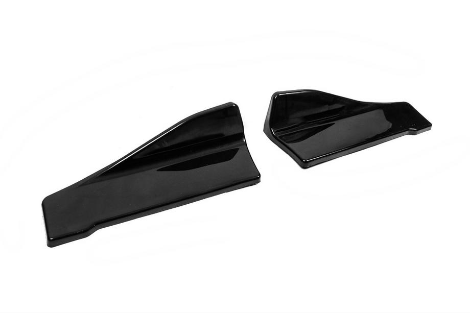 Universal Flap Rear Bumper Extensions Type-C (2 pcs, Gloss Black, ABS Plastic) Photo 3