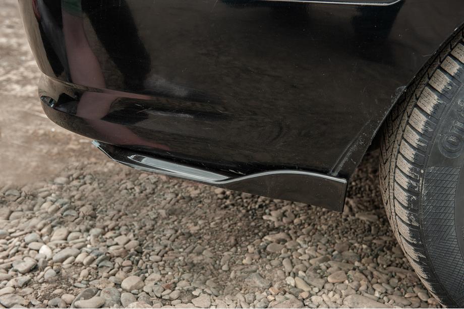 Universal Flap Rear Bumper Extensions Type-E (2 pcs, Gloss Black, ABS Plastic) Photo 1